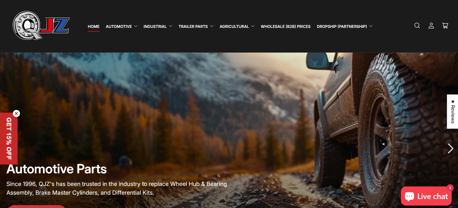 QJZ Bearings Website Screenshot